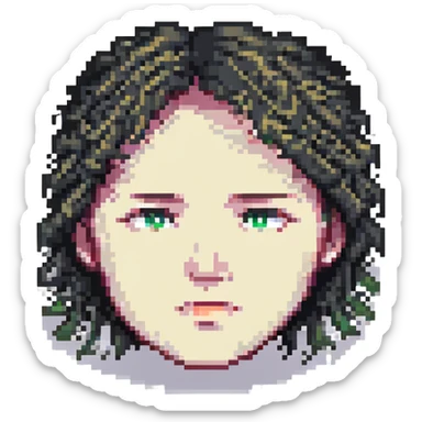 person squinting eyes because can't see phone clearly sticker