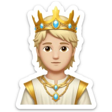 Sun Prince – sun circlet + white tunic,Golden Princes. sticker