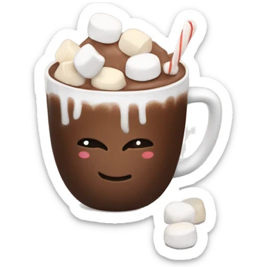 Hot chocolate with marshmallows  sticker
