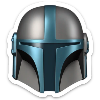 Mandalorian helmet black blue sticker