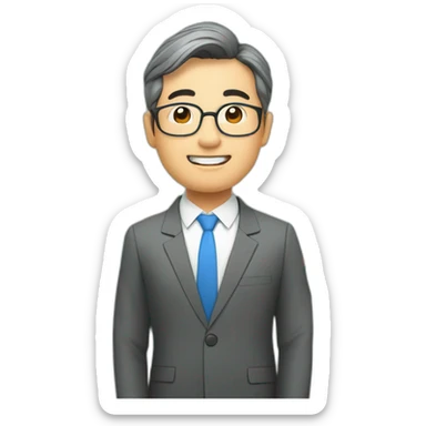 Middle-aged Asian male investment manager，background with Stock market trend chart sticker