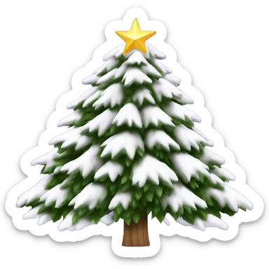 real white christmas tree isolated top bow purple sticker