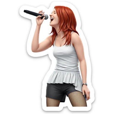 red-haired girl singing joyfully sticker