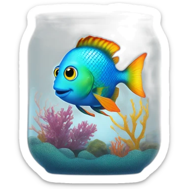 Jonathan Toews as rainbow fish inside an aquarium sticker