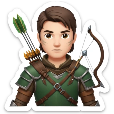 male dnd ranger sticker