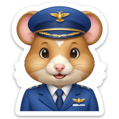 plane hostess hamster sticker