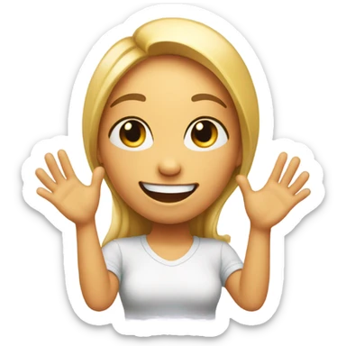 Emoji putting her hands on her head sticker