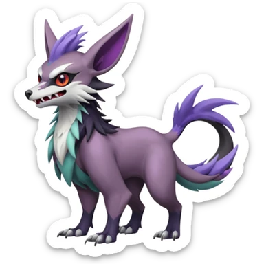 Noivern-Mightyena-Silvally-Fakémon-hybrid-creature (full body)  sticker