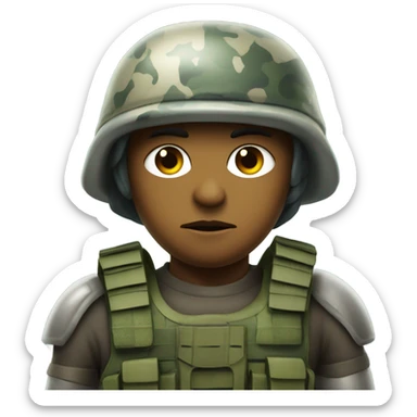 Fish wearing solider gear sticker