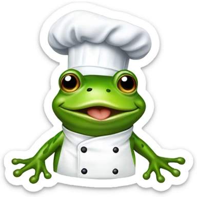 Frog dressed as a chef doing  chefs kiss  sticker