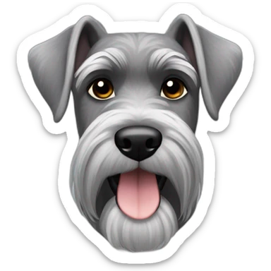 gray schnauzer breed with darker edges ear fur sticker