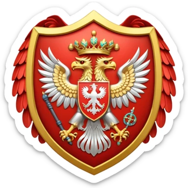 coat of arms of Russia as an emoji, red shield with stylized eagle sticker
