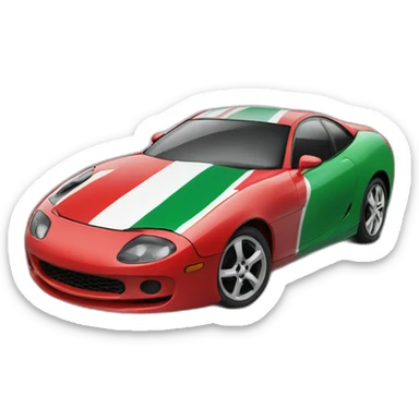 a sports car with Kenyan flag sticker
