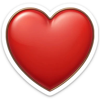 heart with a metallic bronze border sticker