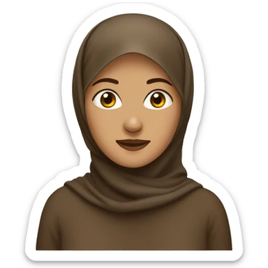 A beige woman in a brown hijab  sticker