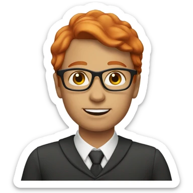 Red headed teacher sticker