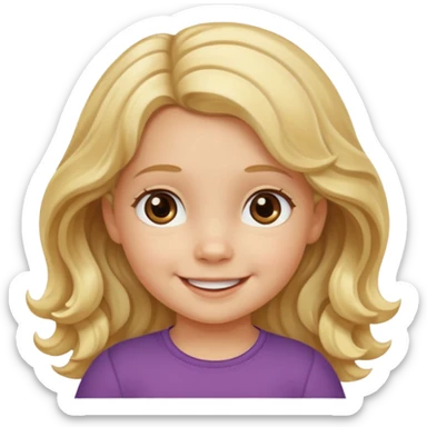 3yr old girl wavy long blond hair brown eyes  sticker
