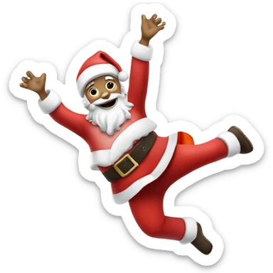 Santa doing a cartwheel sticker