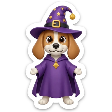 Dog wizard sticker