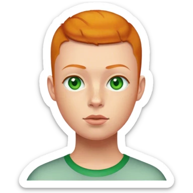 ginger with green eyes and buzz cut sticker