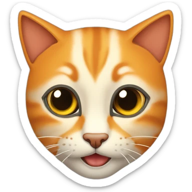 gato laranja roncando sticker