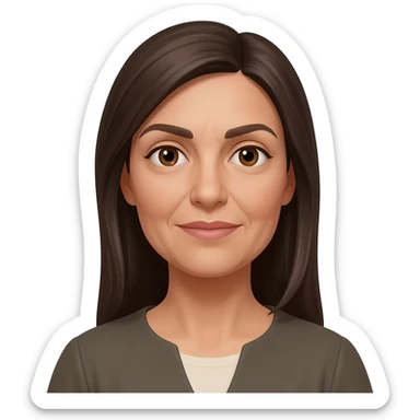 femme algérienne mince peau claire yeux marrons 64 ans cheveux longs lisses sticker