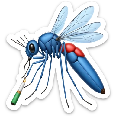 mosquito azul fumando un cigarro sticker