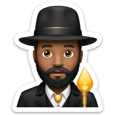 A black pimp with a full beard sticker