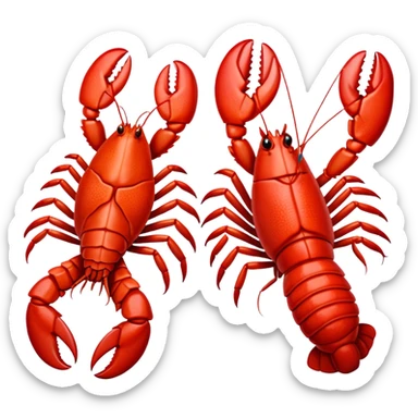 Two lobsters holding hands sticker