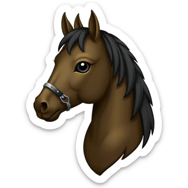 DunkelBraunes Pferd mit langer schwarzer Mähne sticker