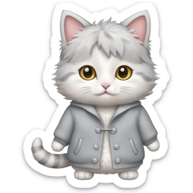cute baby cat with a outfit sticker