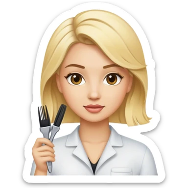 Blonde bob girl hair stylist sticker
