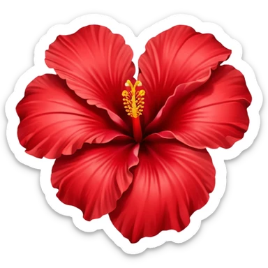 A hibiscus flower but in the shape of a heart sticker