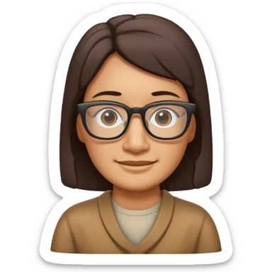 Un moai tranquilo con unos lentes y una sonrisa simple sin mostrar los dientes sticker