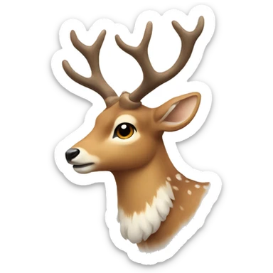 deer with white bow on horn sticker