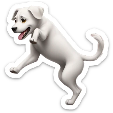 Make an emoji of a dog on two legs dancing sticker