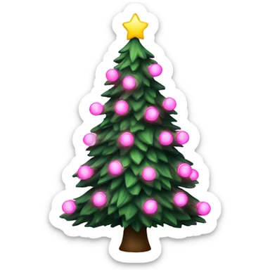  Christmas tree with pink lights  sticker