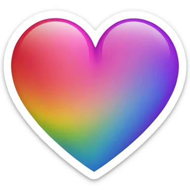 Rainbow heart  sticker