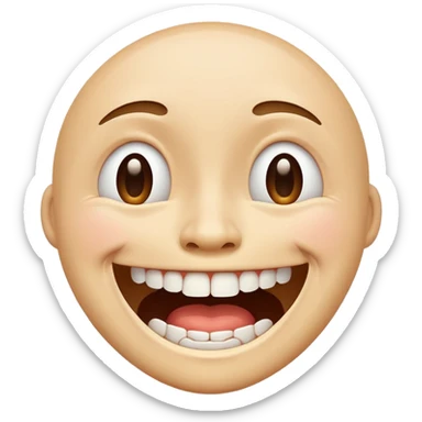 crying laughing face with teeth sticker