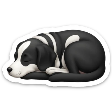 Dog blac and white sleep sticker