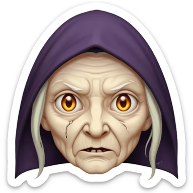 cursed witch face sticker