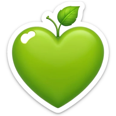 Un corazón de color verde lima sin ninguna decoración y no agregues caras  sticker