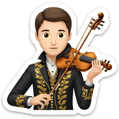 Keman çalan yakışıklı bir soylu sticker
