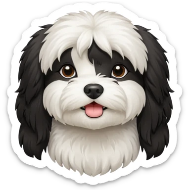 havanese female dog black and white sticker