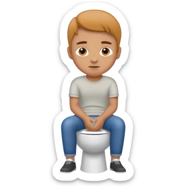 Pooping on a toilet sticker