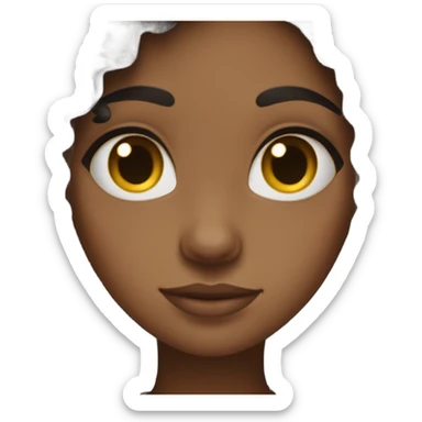 Darkish brown girl with black long curly hair  sticker