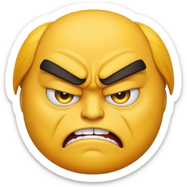 yelling angry emoji, furrowed brows sticker