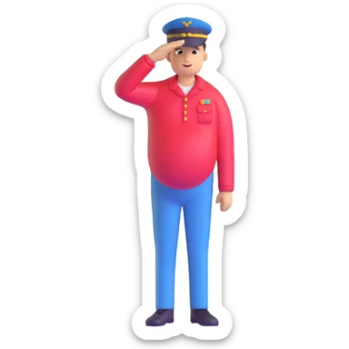 pregnant man saluting sticker