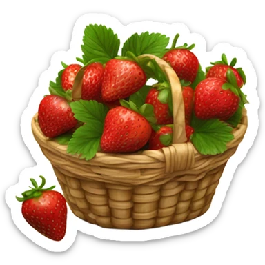 Strawberry basket sticker