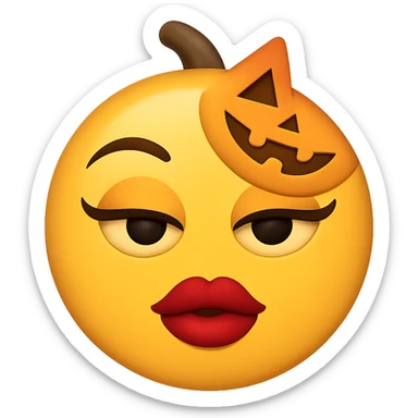 Halloween slay emoji, remove background sticker